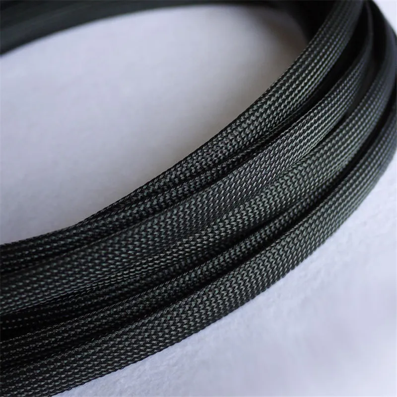 

1M Black 12mm Braided PET Expandable Sleeving High Density Sheathing Plaited Cable Sleeves