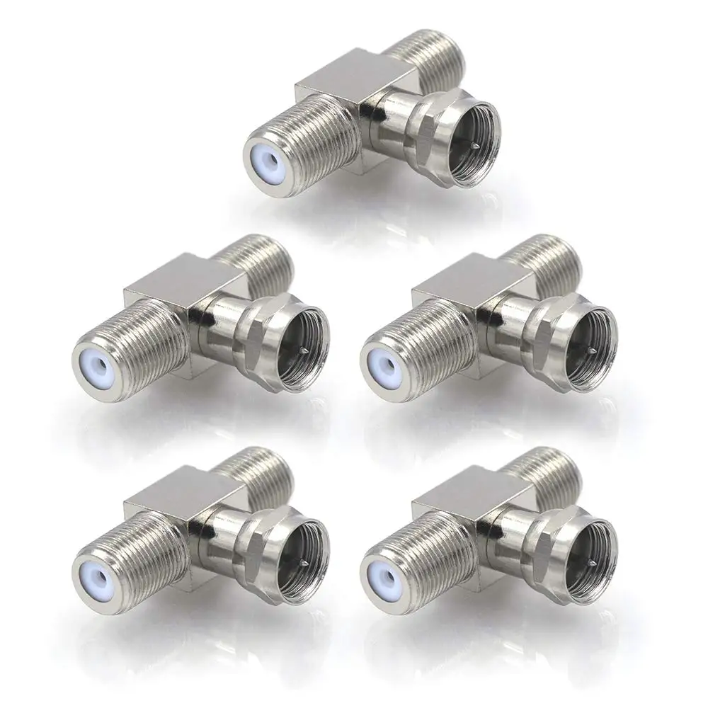 

LBSC 5-Pack F-Type RG6 Male to 2 Female 3-Way Coax Cable Splitter Adapter F-Type Connector for Video VCR Antenna TV Satellit