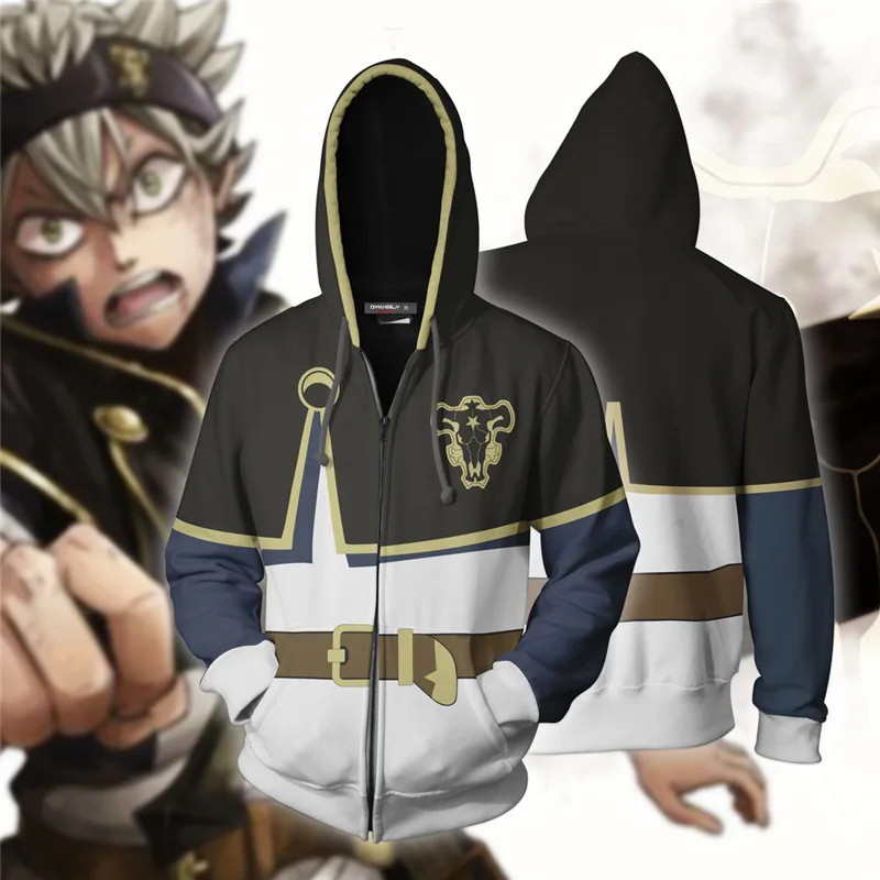 

Black Clover Asta Yuno Cosplay Costume 3D Black Clover Hoodies Teens Fashion Cartoon Hooded Sweatshirts Spring Casual Outerwear