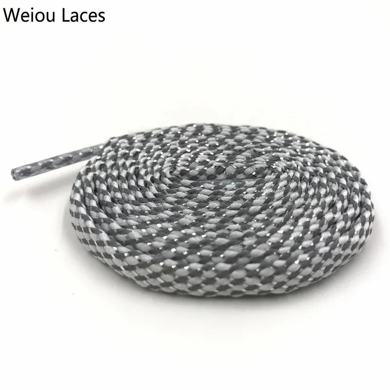 (30pairs/lot) Weiou Glitter Metallic Shoelace Flats Sneaker Sparkle Strings Magic 3M Reflective Visibility Shoe Laces Bootlace