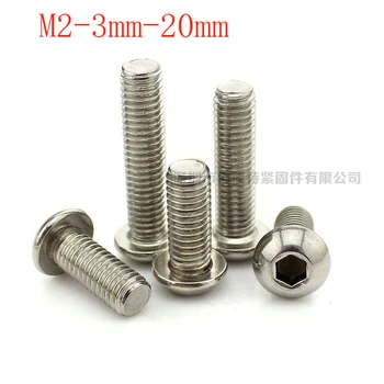 

100pcs, M2 * 3-20mm Six angle screws in 304 stainless steel semicircle head, free delivery