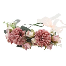 Haimekang casamento floral coroa cabeça banda para as mulheres moda floral coroa de flores bandana da dama de honra guirlanda acessórios para o cabelo