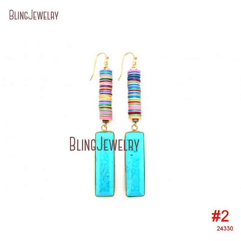 20190311-ER24328-tribal gypsy dangle earrings african vinyl disk beads and blue pink white turquoises howlite bar drop earrings e17041701_2