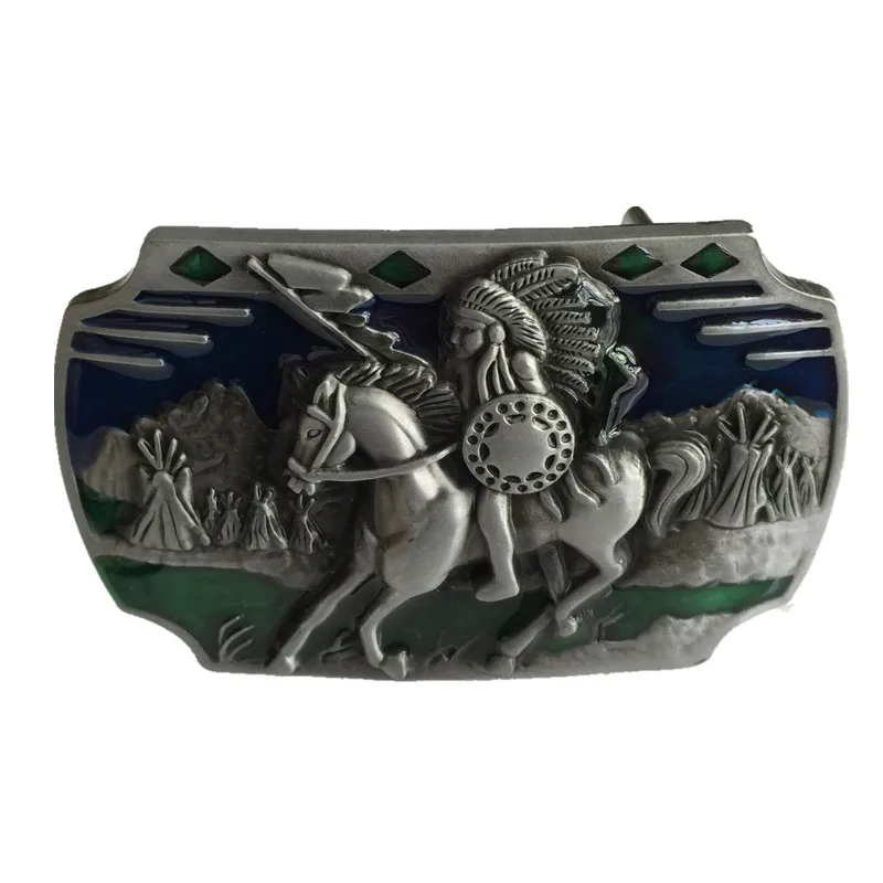 Retail 2016 New Style Indian cowboys belt buckles 9.0*5.6cm 78.8g