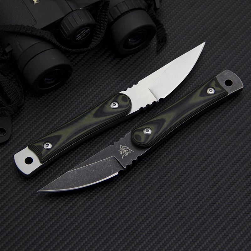EDC Tops скальпель Тактический нож D2 стальной с фиксированным лезвием для