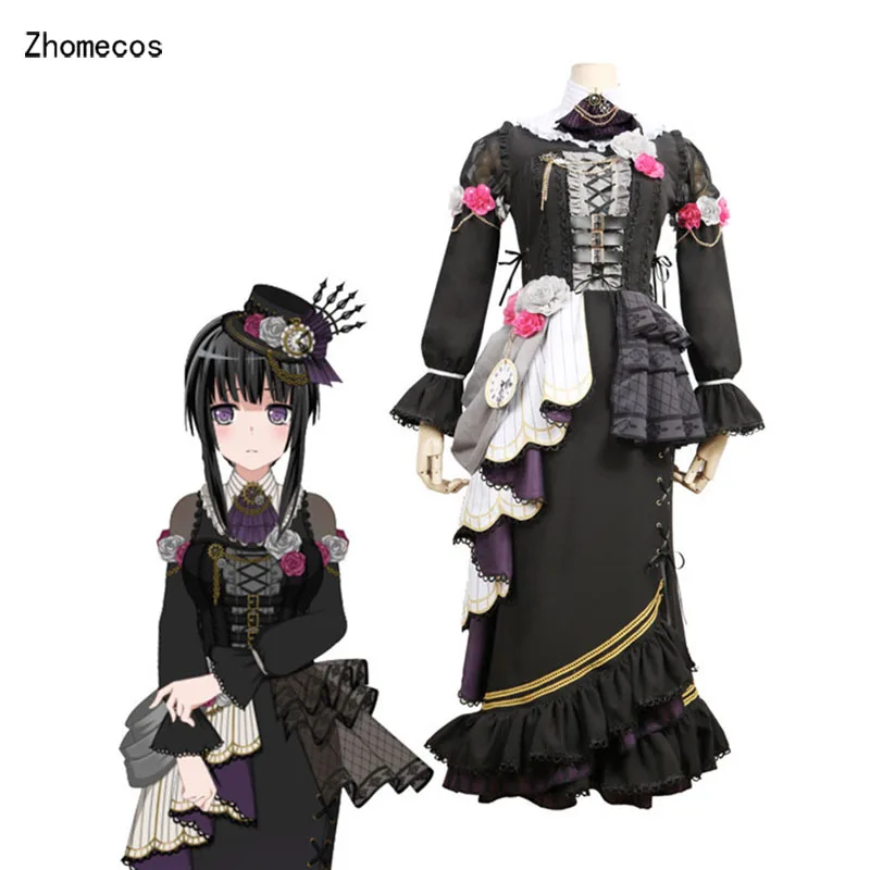 Zhomecos Amine Bang Dream Roselia Neo-Aspect Shirokane Rinko костюм для косплея длинное платье полный