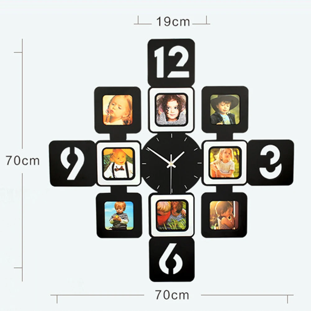 1 шт. настенные часы с фоторамками декоративные деревянные креативные современные бесшумные настенные часы для кафе дома спальни