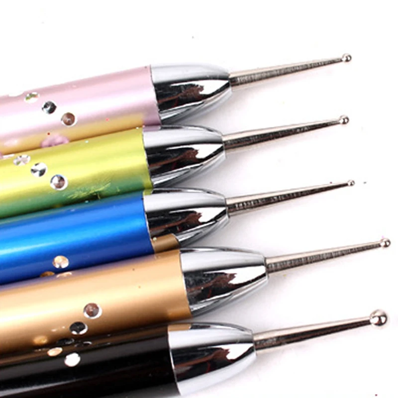 PINPAI-5pcs-Dotting-Tool-Nail-Art-Magnetic-Pen-For-Manicure-Tools-Metal-Rod-double-headed-Flower (1)