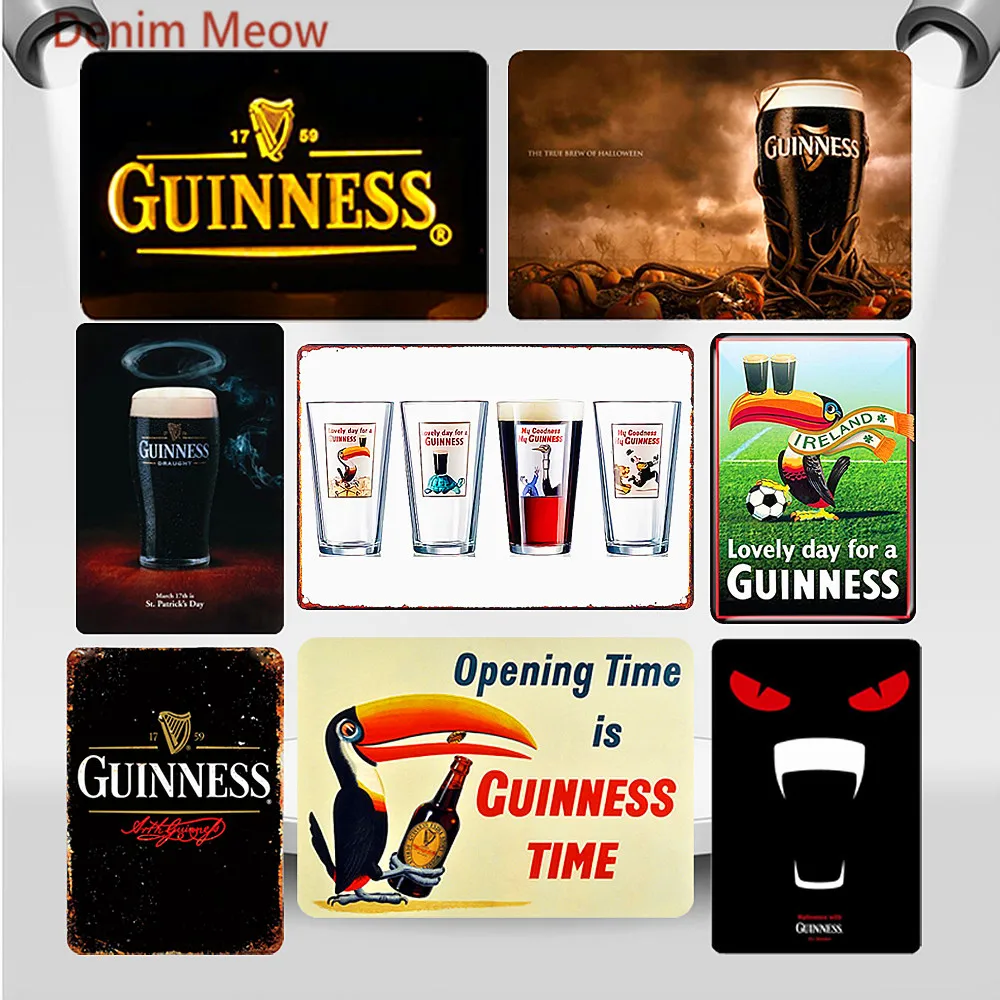 Металлические оловянные знаки My God Guinness винтажный постер с изображением темного