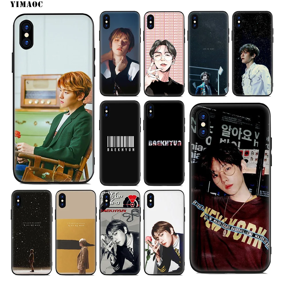 Мягкий силиконовый чехол YIMAOC EXO Baekhyun для iPhone 11 Pro Xr Xs Max X или 10 8 7 6 6S Plus 5 5S SE |