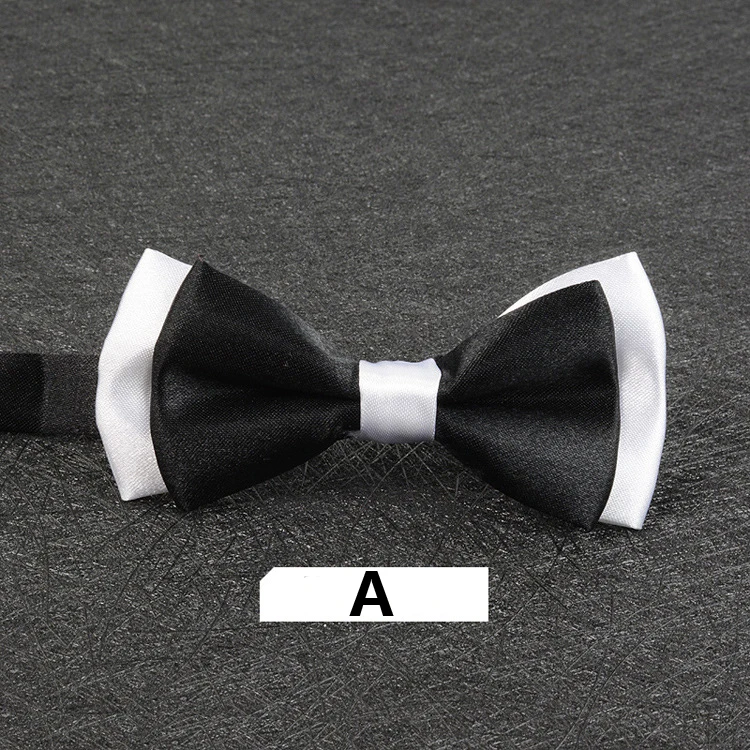 2 Layers Kid Suit Neckwear Baby Boy's Baby Fashion Solid Color Adjustable Bowtie Chlidren Two Tone Pet Dog Cat Bow Tie DS19