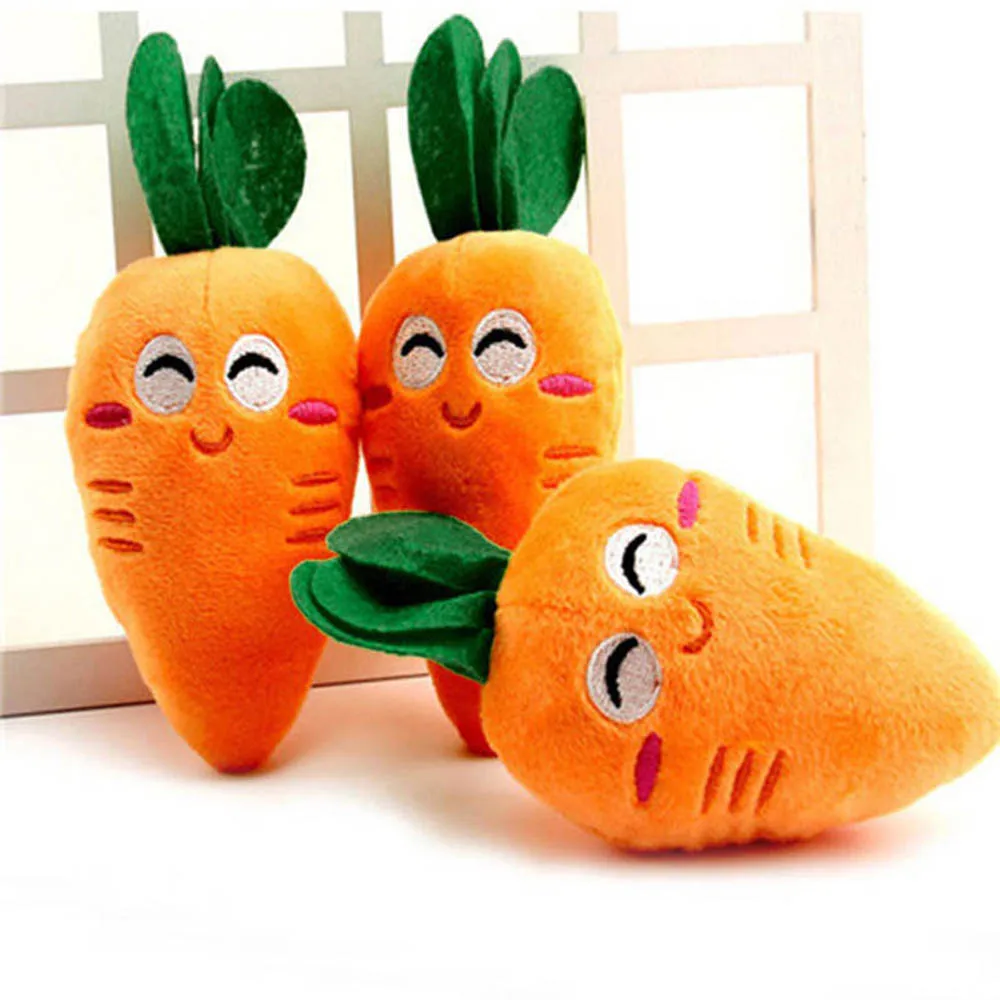 Funny Vegetables Carrot Plush Toy Sound Squeaky Children Toy Gift Stuffed Plant Kids Birthday Gifts corduroy dog toys for small large dogs animal plush dog squeaky toy puppy chew toys bite resistant pet toy for dogs squeaker