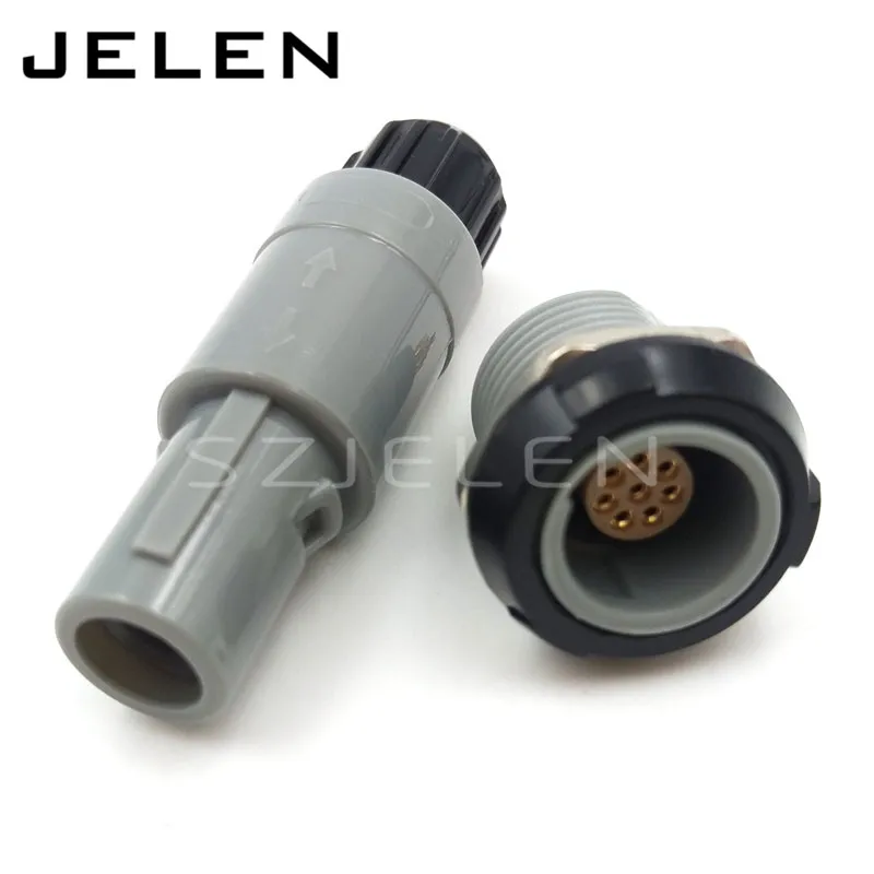 

SZJELEN 1P series plastic PAG/PKG 8pin connector, Plastic push pull connector 1P redel series for medical connector application