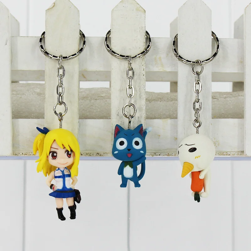Fairy Tail - Chibi Team Natsu 6pcs/set Figure and Keychain Pendant