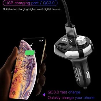 Wireless In-Car Bluetooth FM Transmitter Dual USB Car Charger AUX Input TF Card For iPhone Xs Max Xr X Samsung S10 S9 2019