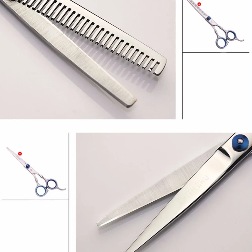 SMITH CHU ножницы для волос набор 6 дюймов режущий истончение инструмент для укладки салон Парикмахерские ножницы обычные плоские зубы лезвия с сумкой