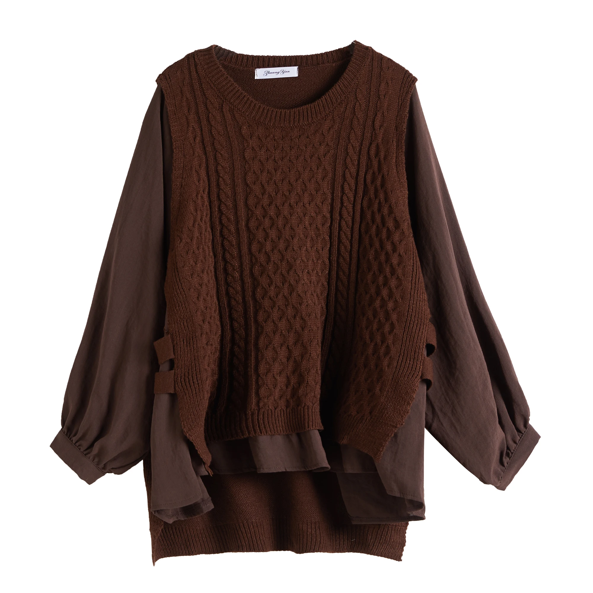 Винтаж Ретро Богемный Хиппи Boho Свободные мешковатые Blusas Femininas Elegante кофе черный хлопок Весенняя блузка для женщин топы корректирующие комплект из 2