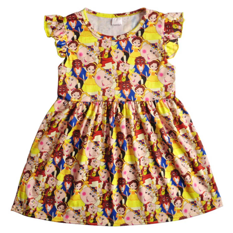 

Summer Dress Baby Sleeveless Cotton Remake Wholesale Pig Pattern Baby Girls Clothes Ruffle Dress GSY812-180