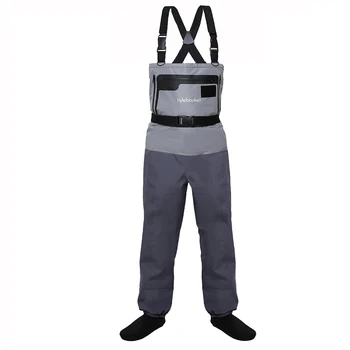 5-Layer Durable Breathable Waterproof Stocking Foot Fly Fishing Chest Waders Pants for Men and Women unisex plus 46 fishing waders leg pants super large synthetic leather boots thickening sole one piece fishing waders leg pants