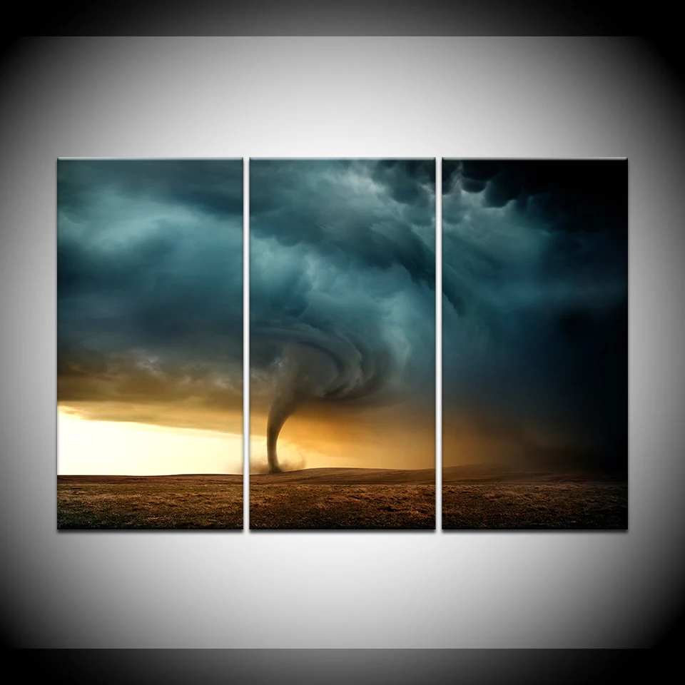 Модульная Настенная картина Tornado 3 панели рисование на холсте Современный