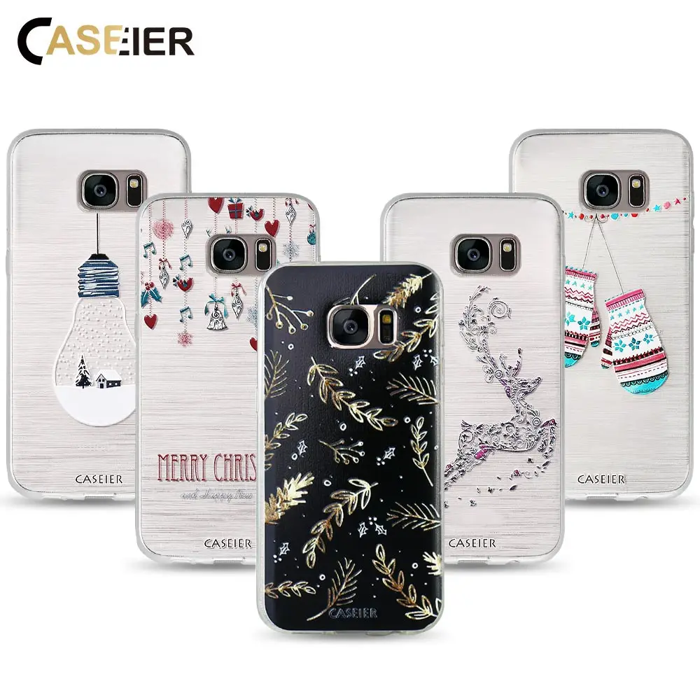 Caseier Телефон чехол для Samsung Galaxy S6 S7 edge S8 Plus note 8 Мягкий ТПУ Merry Рождество силиконовый