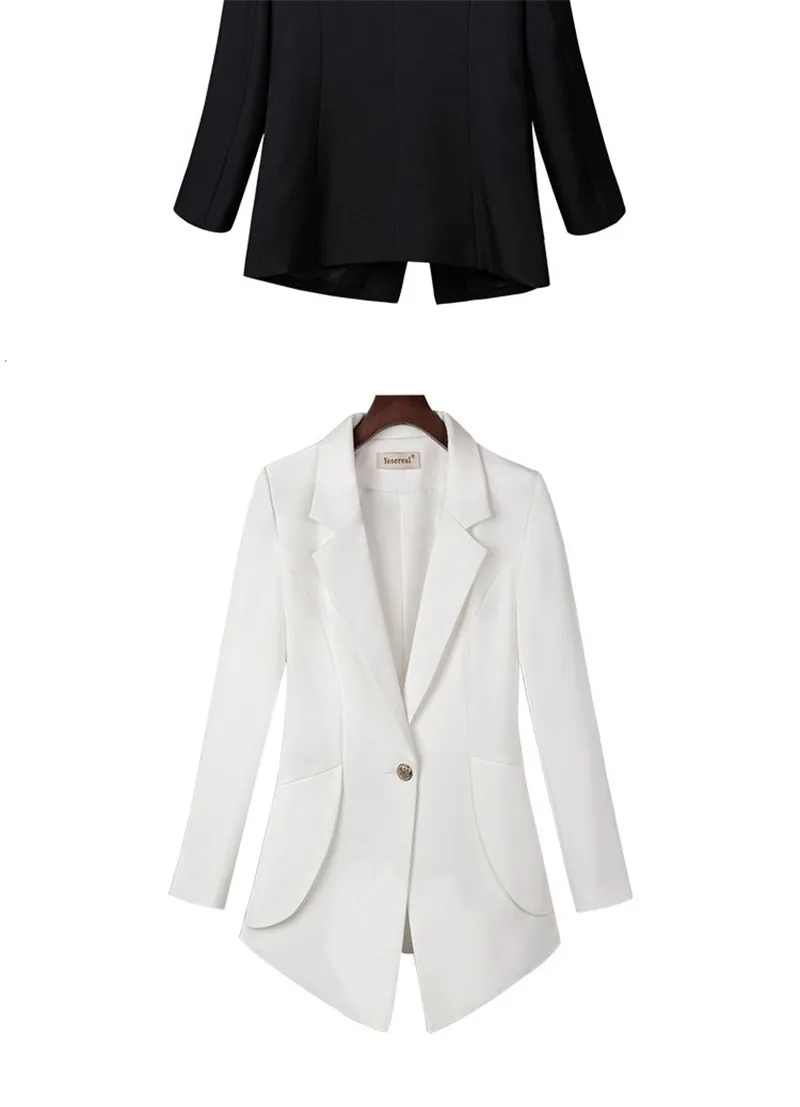 Маленький Блейзер размера плюс, Женский однотонный тонкий пиджак с карманом и длинным рукавом, Модный женский офисный костюм для девушек, весна-осень