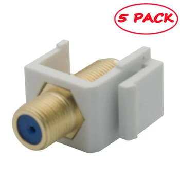 

(5-Pack) Gold-Plated RG6 F head TV Keystone Jack Insert