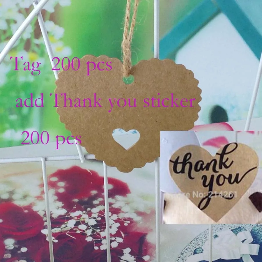 DIY Hang Tag Garment Tag Custom Logo Cost Extra Kraft Heart Hang Tag