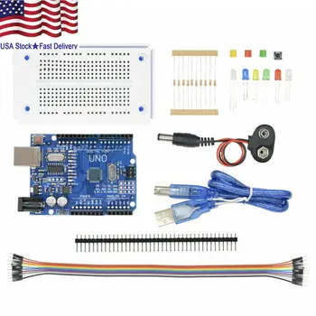 

Arduino UNO R3 Starter Kit K Compatible Microcontroller ATMEGA328P Breadboard US