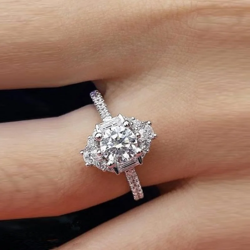Utimtree модное свадебное обручальное кольцо из стерлингового серебра 925 пробы обручальные кольца принцессы с прозрачными фианитами и фианитами