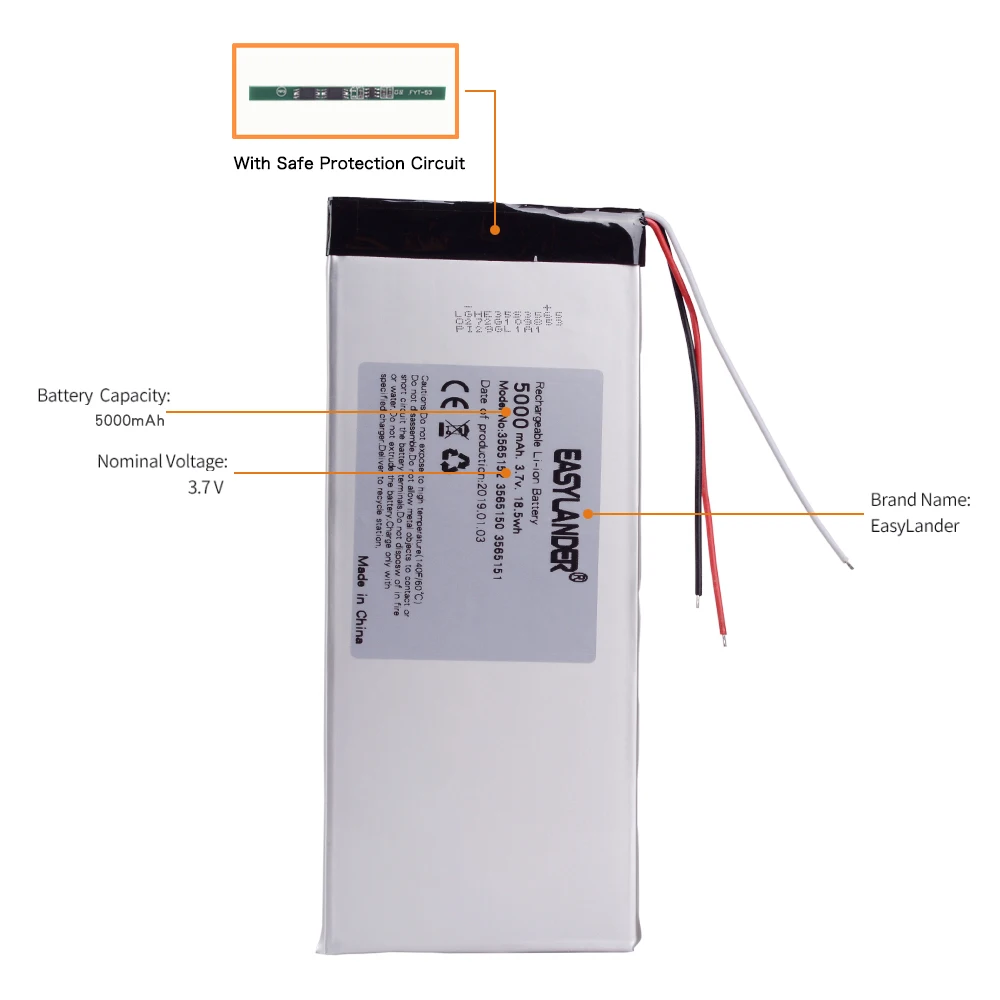 3263156 3 7 В 5000 мАч литий полимерный ионный аккумулятор для Power bank tablet PC CHUWI Hi8 hi8 pro xv8