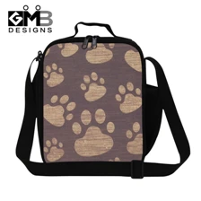 Animal Cat Footprint Thermal Lunch Bags Cat Head Lunchbox Children BlackWhite Picnic Lancheira Termica Dog Lunch Box Students Kids Camping Food Bags