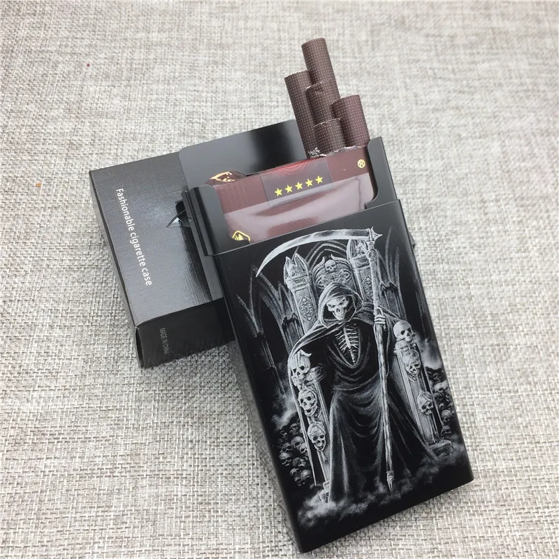 LF064 King смерть черепа алюминиевый сплав моды портсигар лазерной резной не увянет