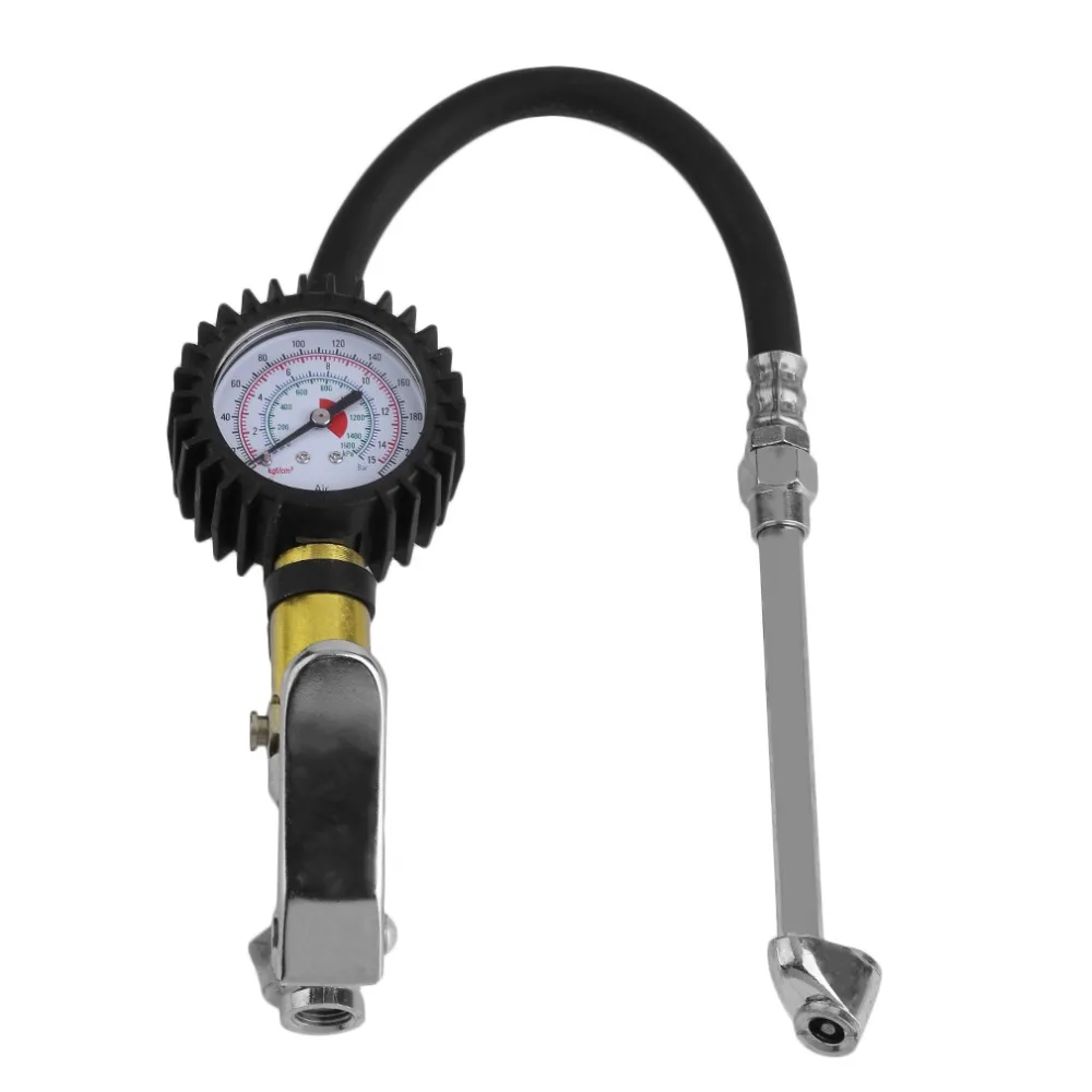 Portable Car Tyre Inflatable Pressure Gauge Motorcycle Air Line PSI