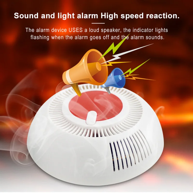

High Quality Independent Smoke Detector Standalone Photoelectric Smoke Alarm High Sensitive Alarm System Fire Protection Sensor