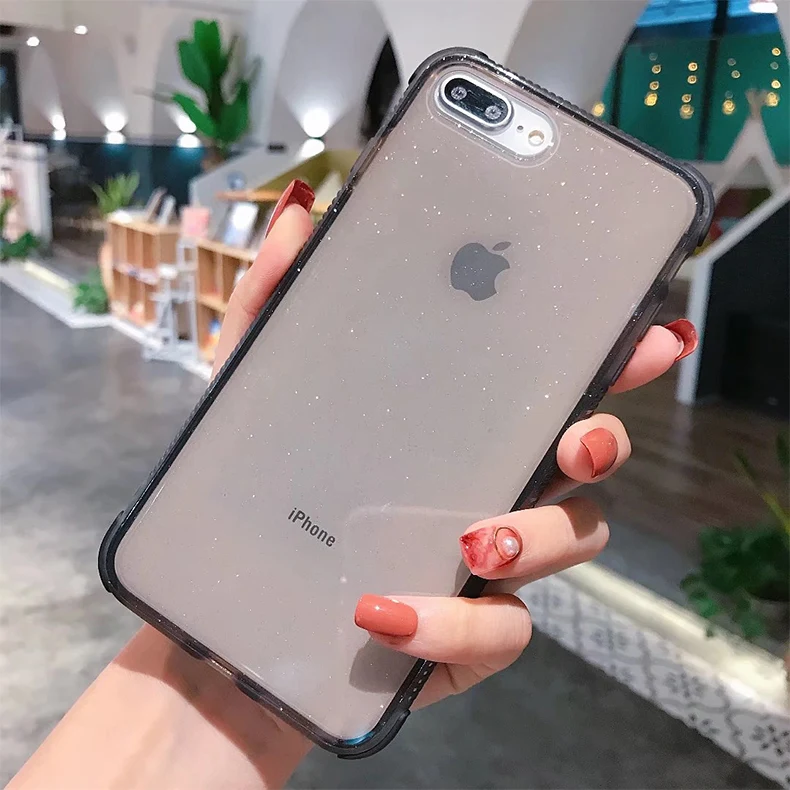 Блестящий противоударный мягкий силиконовый чехол-бампер для iPhone 11 Pro XS MAX XR X 10 8 7 6 6s Plus 8Plus 7Plus прозрачный чехол из ТПУ