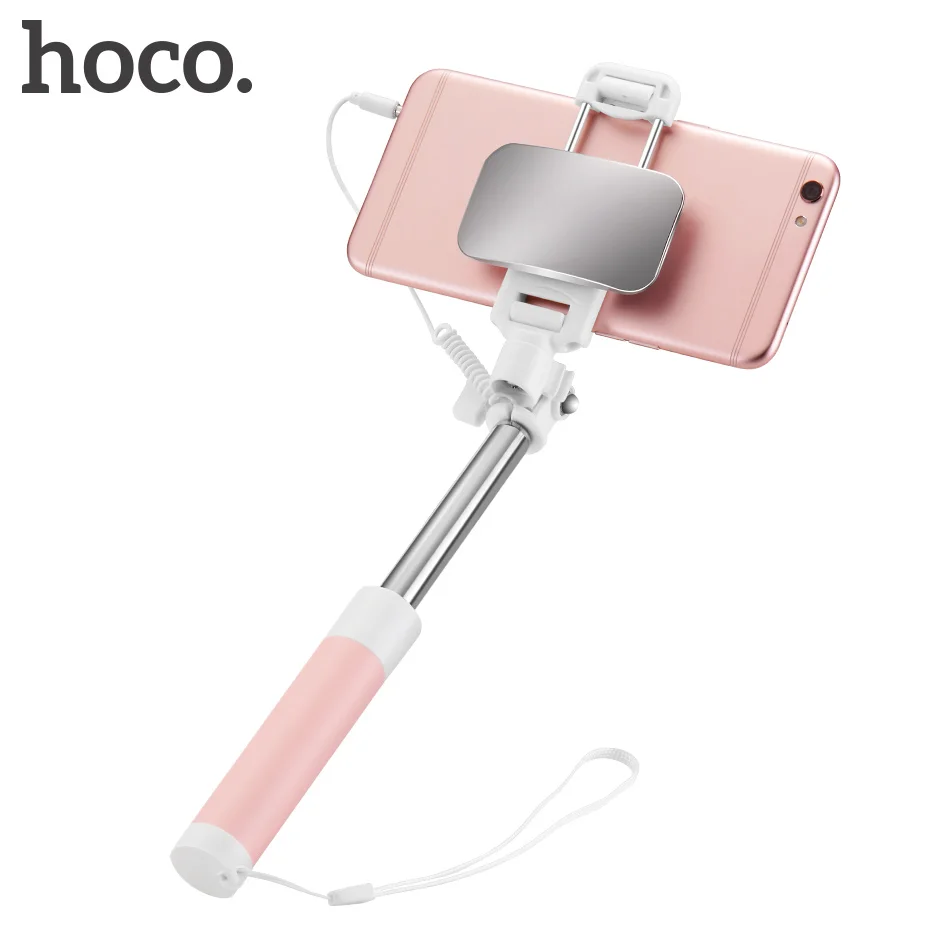 

HOCO Universal Mini Selfie Stick With Mirror Wired Handheld Monopod Extendable Portable Selfiestick For iPhone Samsung Xiaomi