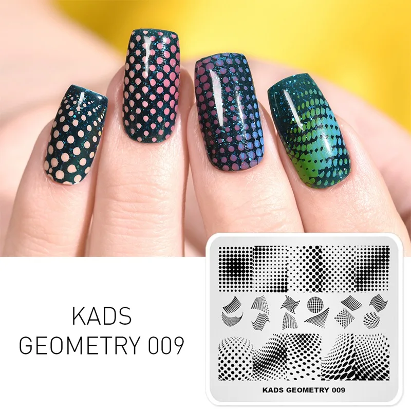 KADS новые пластины для штамповки ногтей Летняя природа шаблон для штамповки изображения пластины для маникюра палитра цветов многослойный дизайн - Цвет: Geometry 009