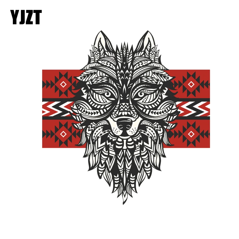 YJZT 13.1CM*13.7CM Creative Pattern Wolf Decal PVC Motorcycle Car