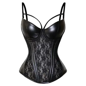 

Deluxe Sexy Leather Lace Reductive Strip Corset Thong Women Modeling Strap Slimming Shaper Bustier Top Slimming Belt Plus Size