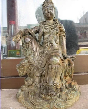 

song voge gem S0333 12"Tibet Buddhism worship Bronze Copper Freedom Kwan-Yin Guan yin Bodhisattva