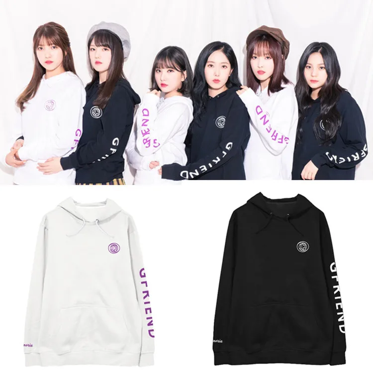 Kpop GFRIEND/Комбинированная толстовка с капюшоном в одном стиле | Женская одежда