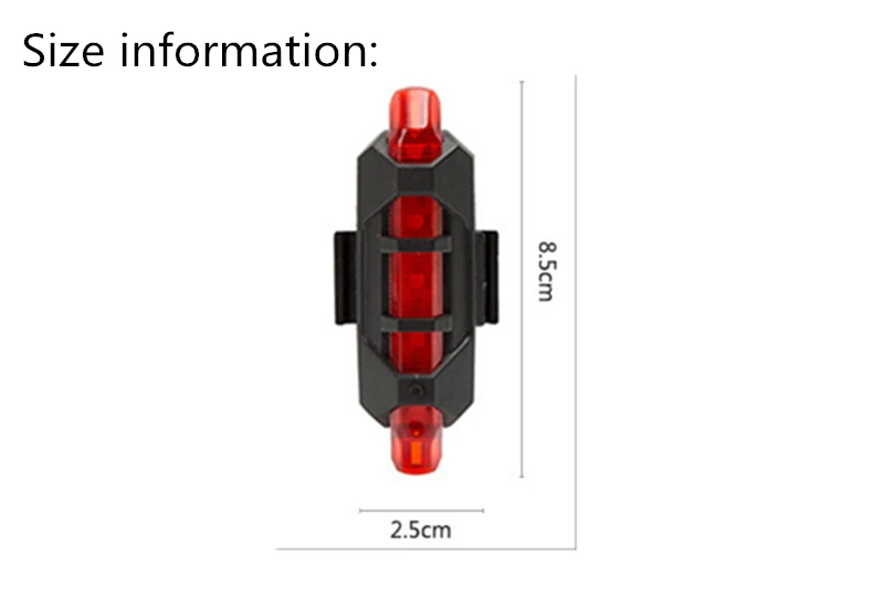 Best Bike USB Rechargeable LED Waterproof Bicycle Cycling Front Rear Tail Helmet Red Flash Lights Warning Lamp Cycling Safety Light 6