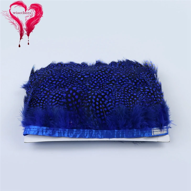 5 royal blue guinea fowl feather trims 1