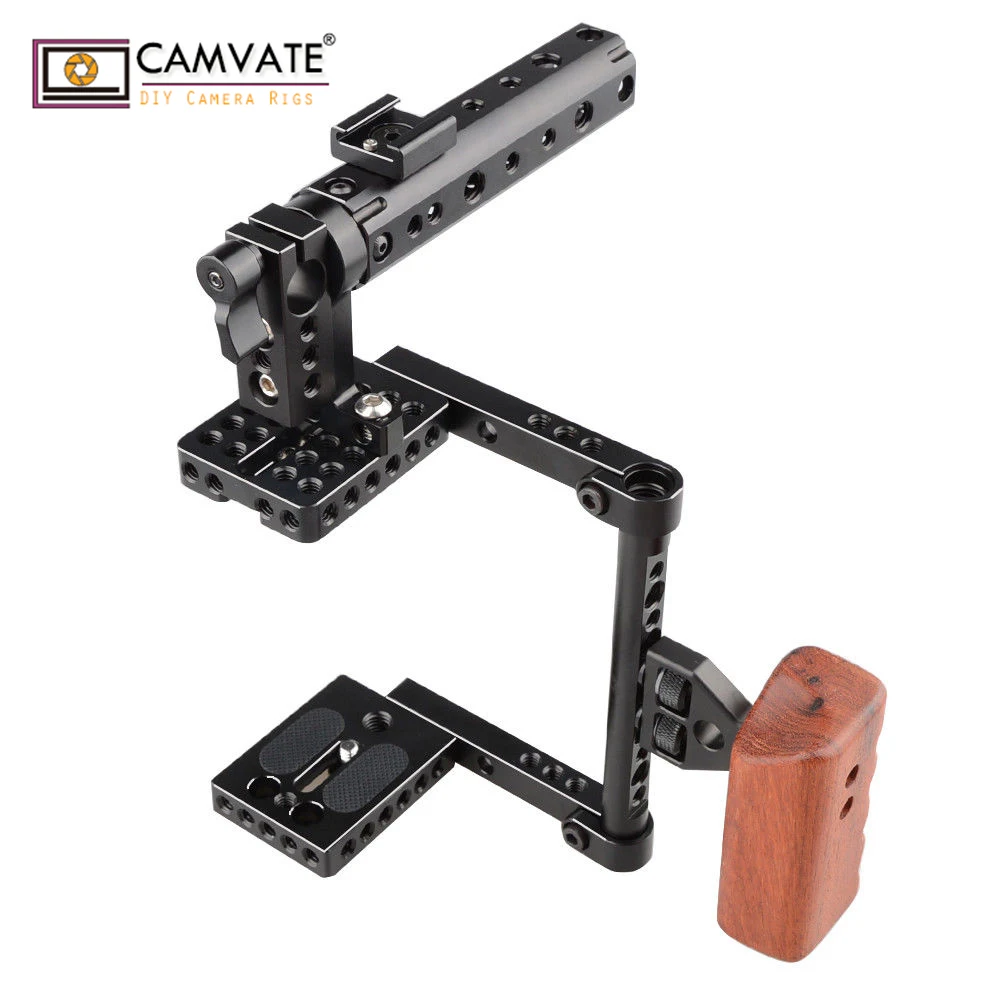 Камера CAMVATE DSLR клетка Верхняя ручка деревянная рукоятка для 600D 70D 80D c1325 (правая