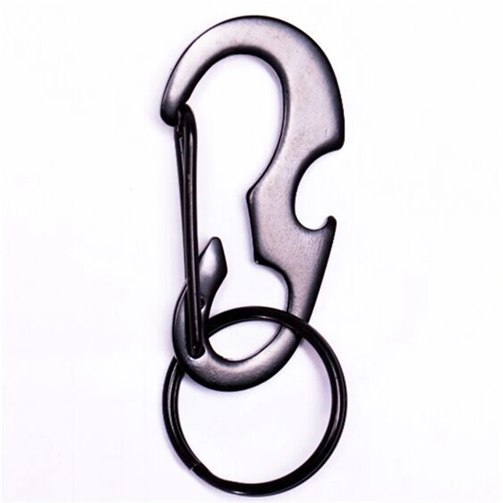 

High Quality Stainless Steel Keychain With Bottle Opener Spring Clip Buckle For Outdoor Camping EDC Gear Mosqueton AA20-1P