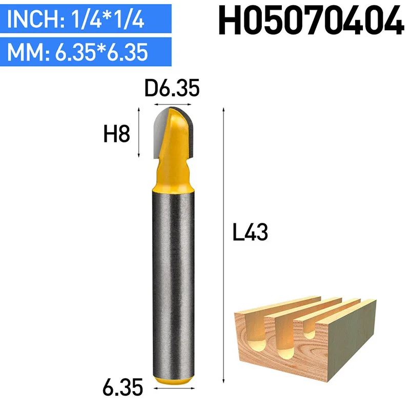 HUHAO 1 шт. 1/" удлиняющий Глубокий круглый нижний деревообрабатывающий Фрезы Круглый долбежный Фрезер для деревообрабатывающей мебели - Длина режущей кромки: H05070404