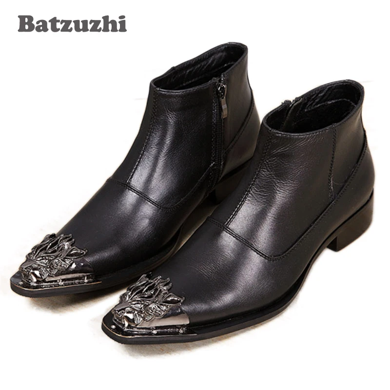 mens dress boots black leather