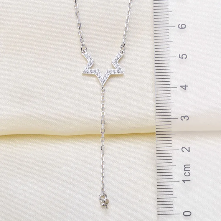 

925 Sterling Silver Pearl Necklace Chain with Pendant Mountings Necklace Findings Jewelry Parts Fittings Accessories