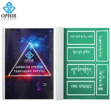 OPHIR тату трафарет буклет 104 многоразовые трафареты для аэрографического татуажа искусство дизайнерские шаблоны_ STE23